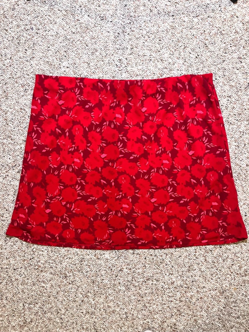 Nasty Gal Red Floral Mini Skirt
